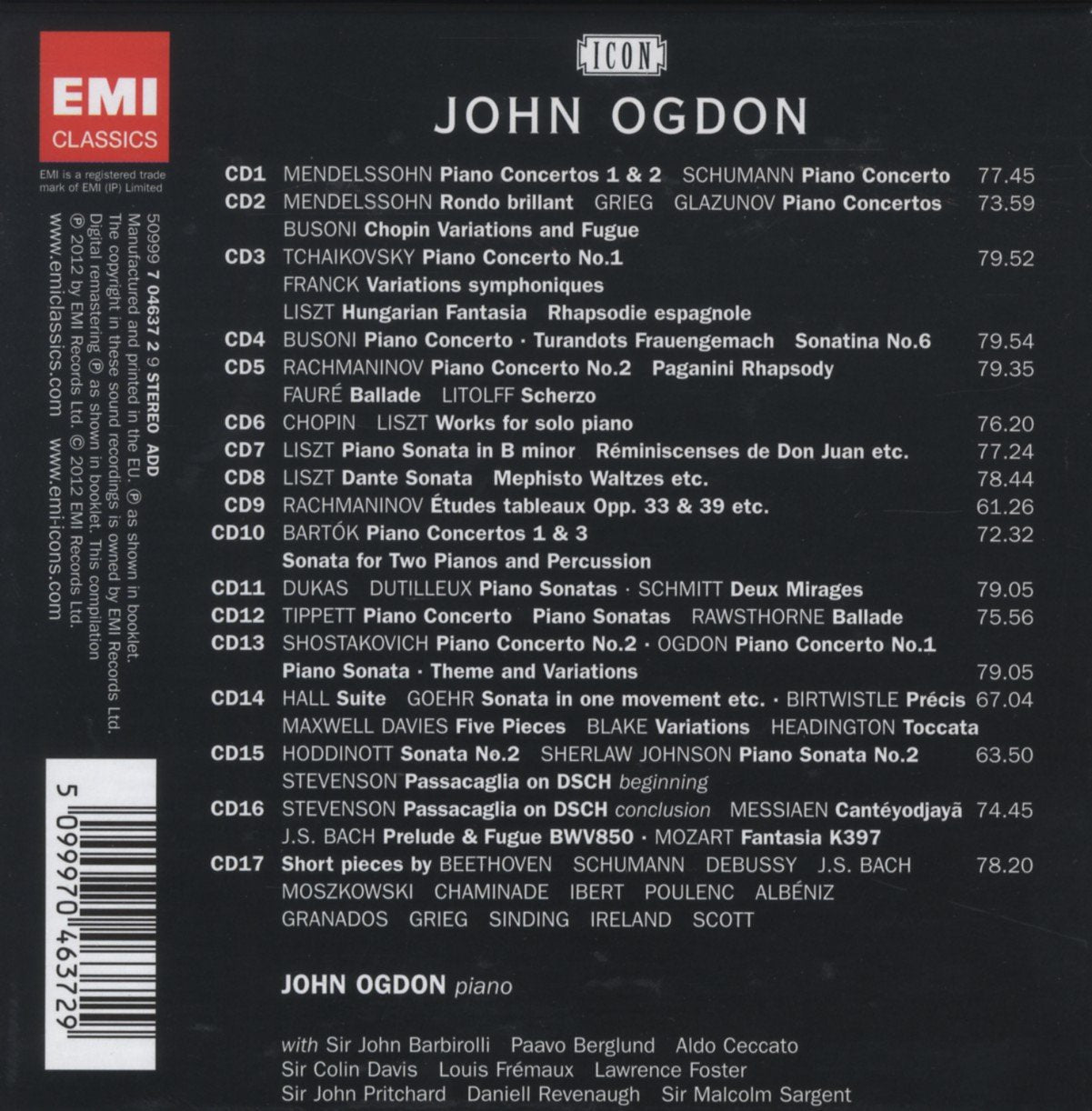 John Ogdon: The Legendary Virtuoso (17 CDS)