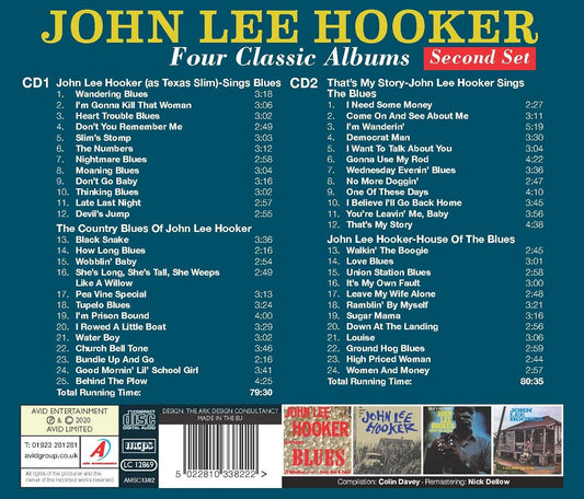 JOHN LEE HOOKER - Four Classic Albums (Sings Blues / The Country Blues Of John Lee Hooker / That’s My Story - John Lee Hooker Sings The Blues / House Of The Blues) (2CD)