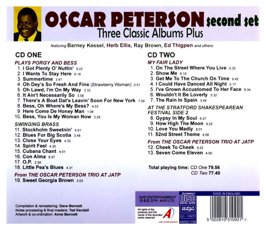OSCAR PETERSON - Three Classic Albums Plus (Plays Porgy And Bess / Swinging Brass / My Fair Lady) (2 CD)