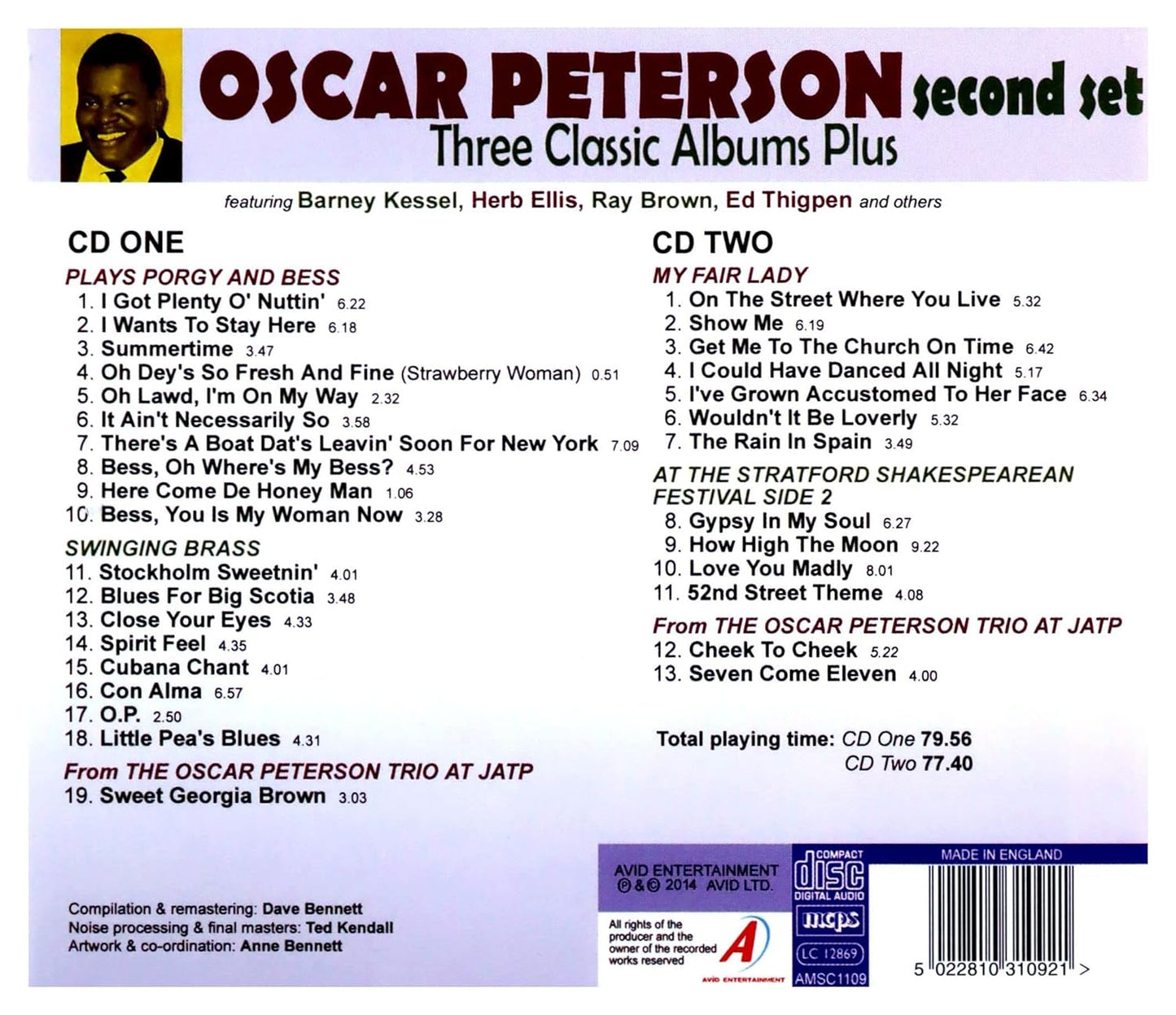 OSCAR PETERSON - Three Classic Albums Plus (Plays Porgy And Bess / Swinging Brass / My Fair Lady) (2 CD)