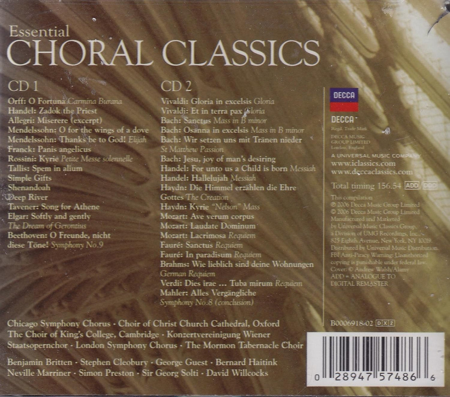 ESSENTIAL CHORAL ADAGIOS (2 CDs)