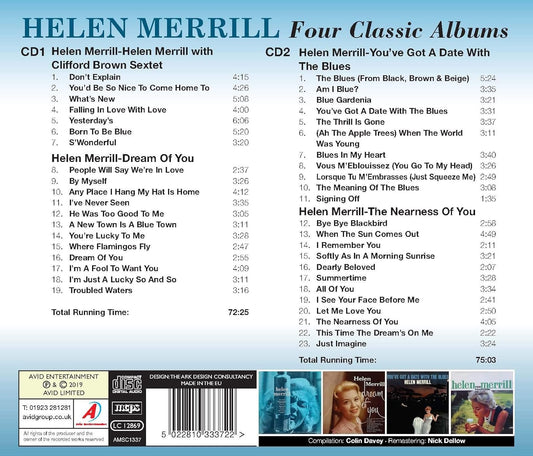HELEN MERRILL - Four Classic Albums (HELEN MERRILL / DREAM OF YOU / YOU’VE GOT A DATE WITH THE BLUES / THE NEARNESS OF YOU) (2CD)
