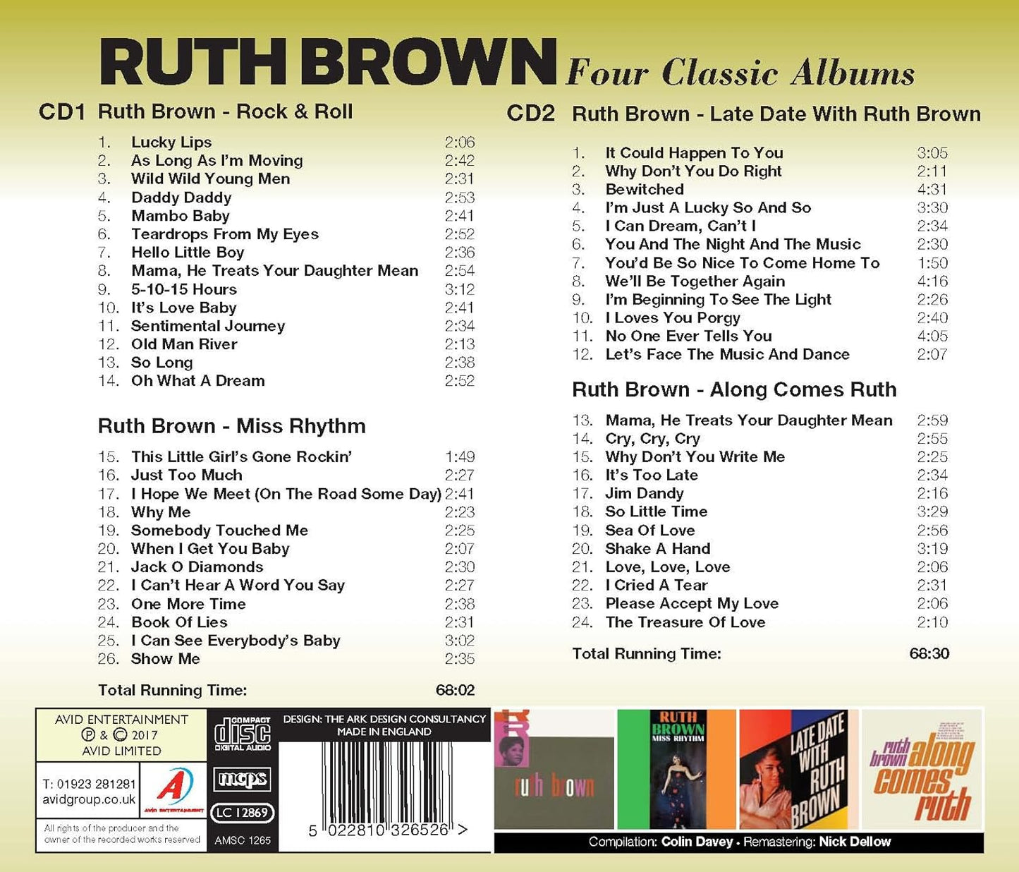 RUTH BROWN - Four Classic Albums (Rock & Roll / Miss Rhythm / Late Date With Ruth Brown / Along Comes Ruth) (2CD)