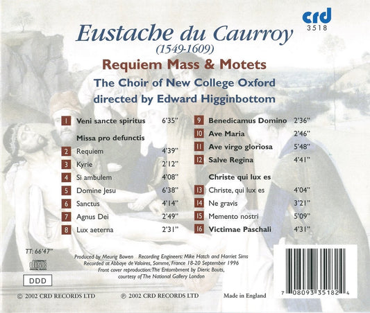 DU CAURROY: REQUIEM MASS & MOTETS - CHOIR OF NEW COLLEGE OXFORD, EDWARD HIGGINBOTTOM