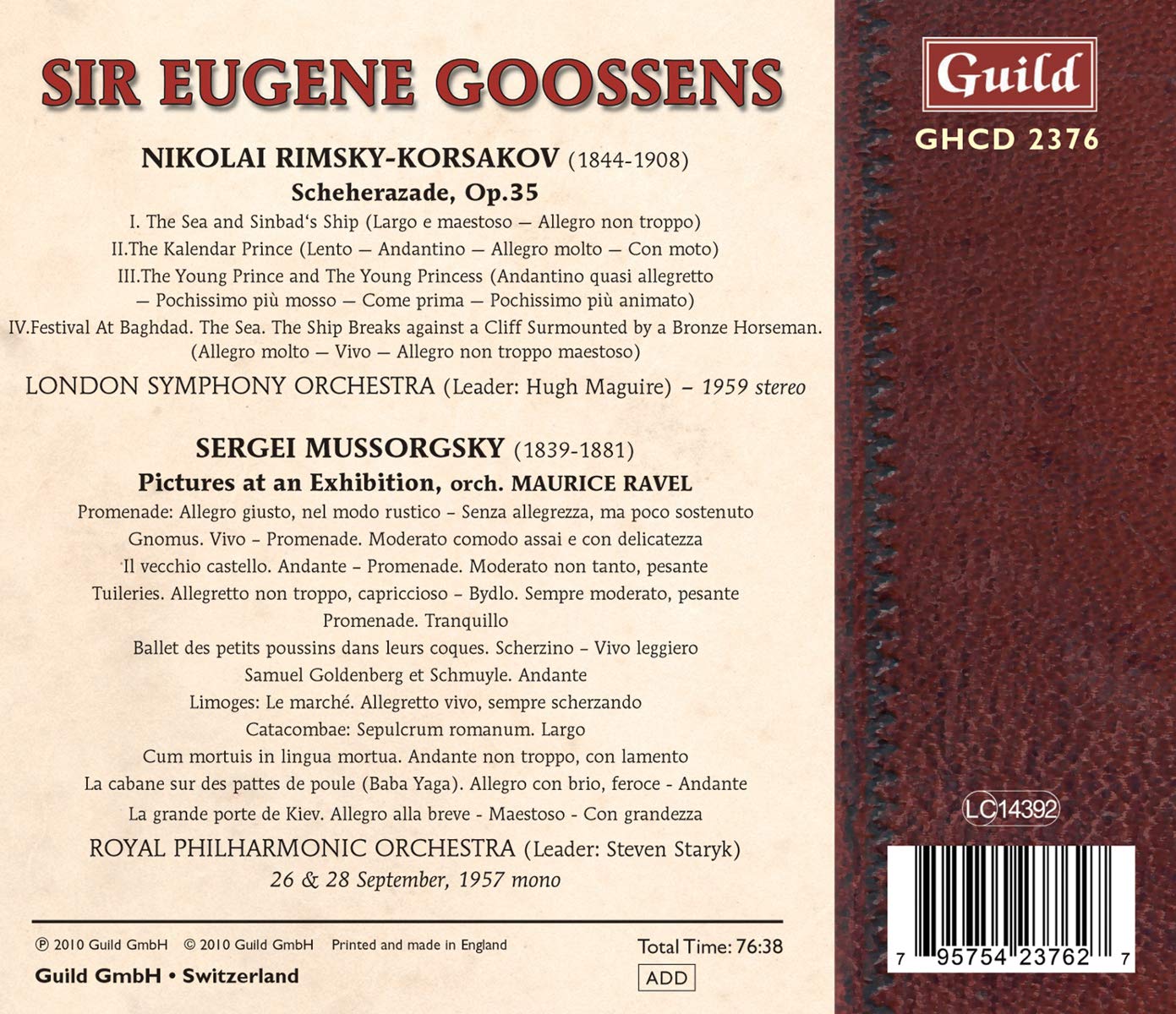 Rimsky-Korsakov & Mussorgsky: Sir Eugene Goossens, LSO, RPO