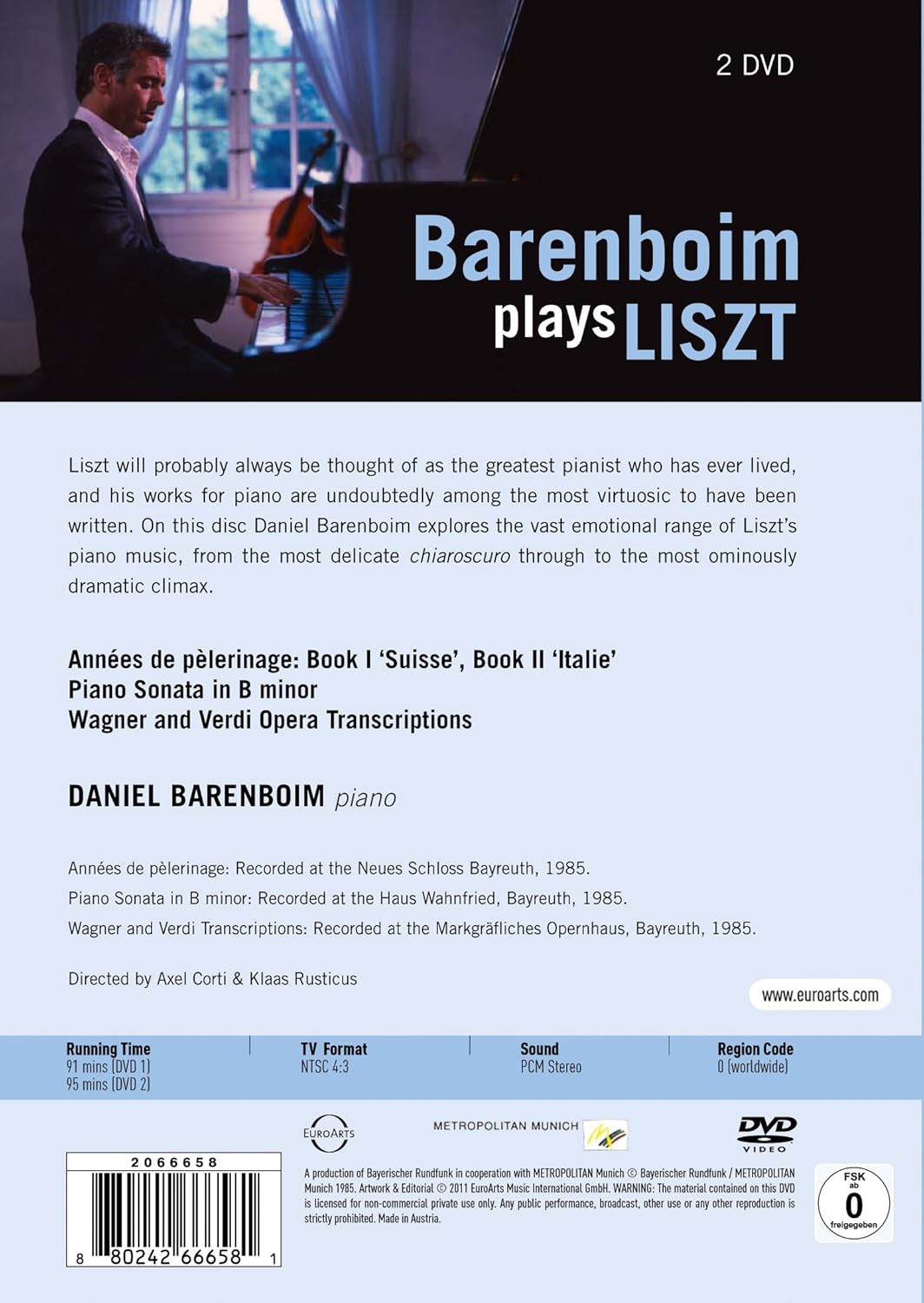 BARENBOIM PLAYS LISZT (2 DVD)