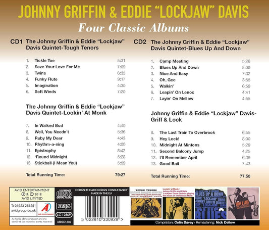 JOHNNY GRIFFIN & EDDIE ‘LOCKJAW’ DAVIS: FOUR CLASSIC ALBUMS (TOUGH TENORS / LOOKIN’ AT MONK / BLUES UP AND DOWN / GRIFF & LOCK) (2CD) (2 CDS)