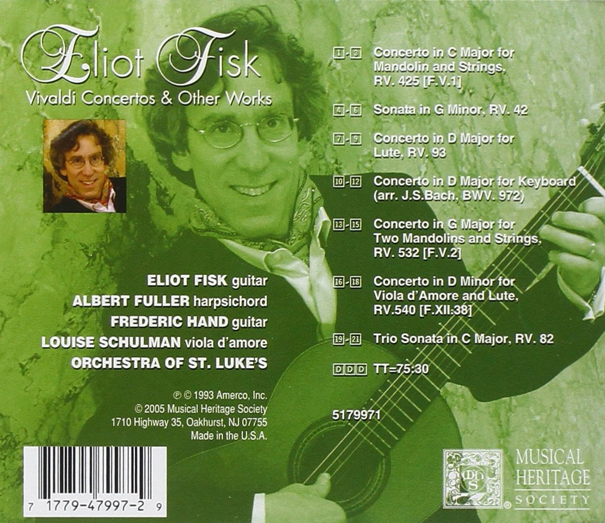 VIVALDI: Concertos and Chamber Music - Eliot Fisk, Frederic Hand, Orchestra of St. Luke's