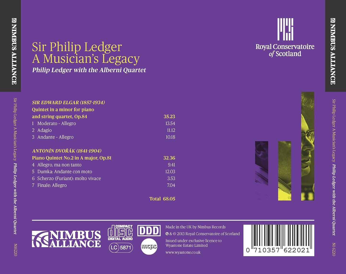 Elgar: Piano Quintet; Dvorak: Piano Quintet No. 2 In A Major - Alberni String Quartet, Sir Philip Ledger