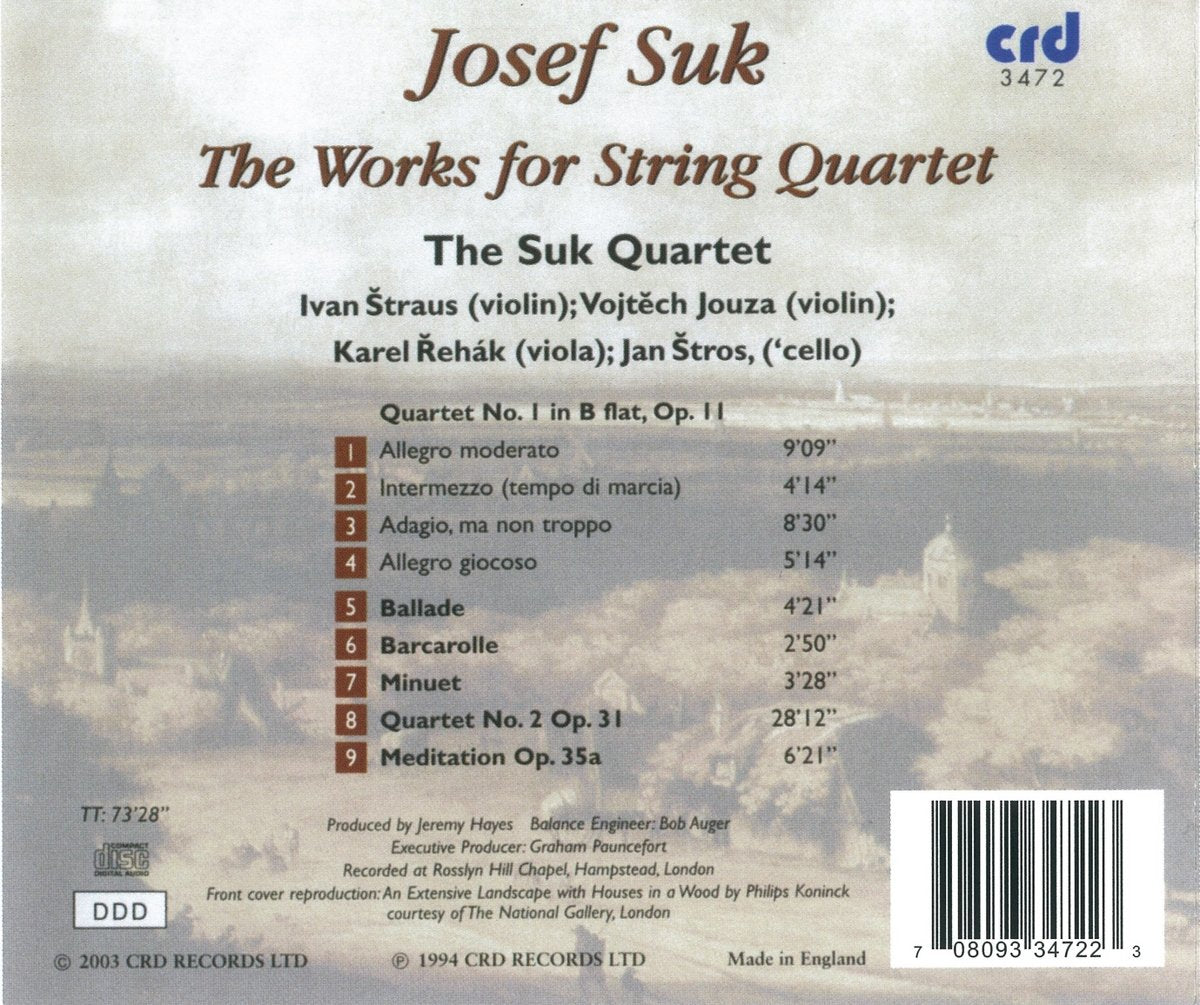 SUK: THE WORKS FOR STRING QUARTET - THE SUK QUARTET