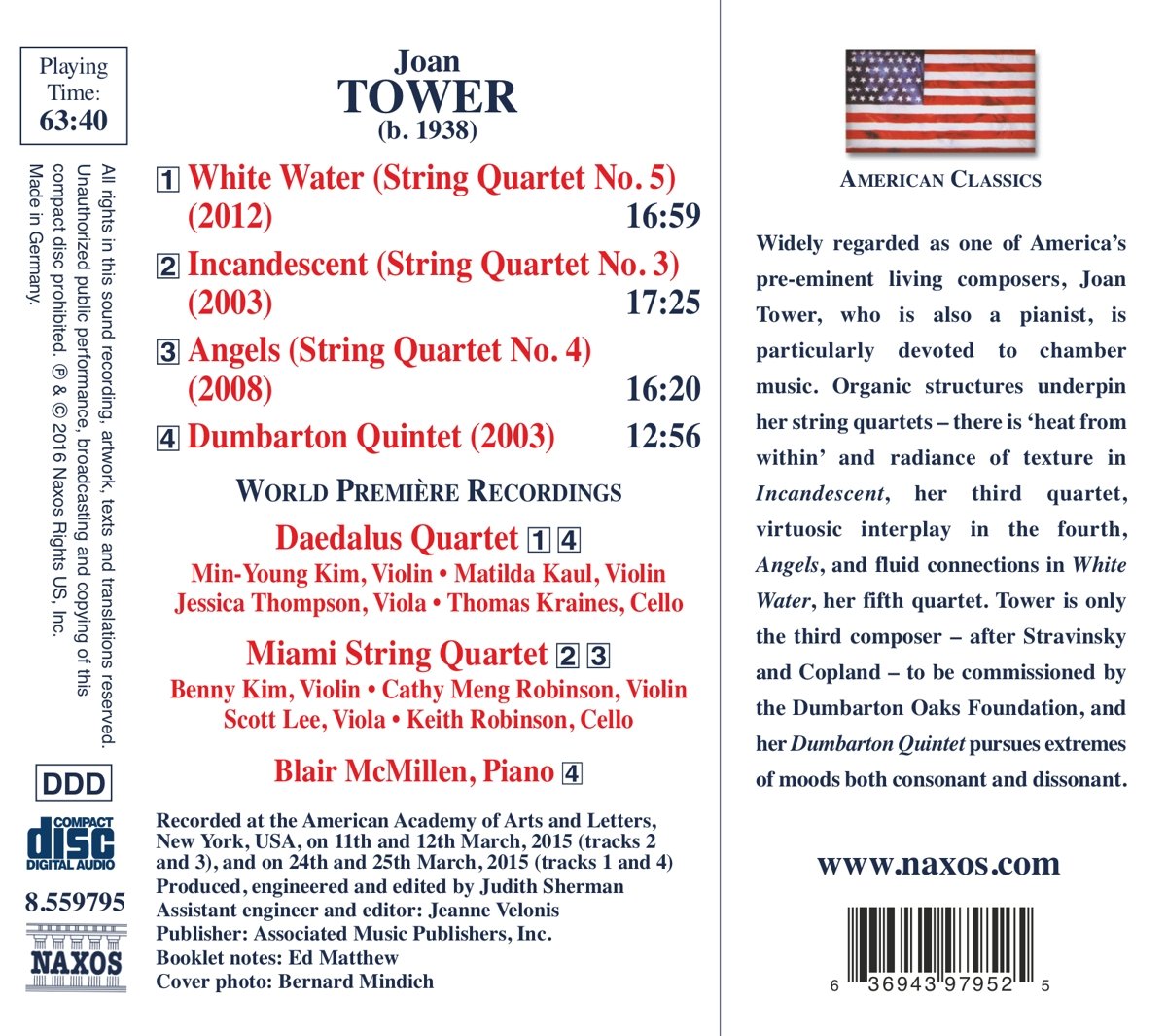 Tower: String Quartets Nos. 3-5 & Dumbarton Quintet - Daedalus Quartet, Miami String Quartet, Blair McMillen