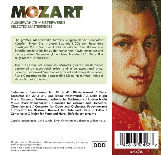 MOZART: SELECTED MASTERPIECES (5 CDs)