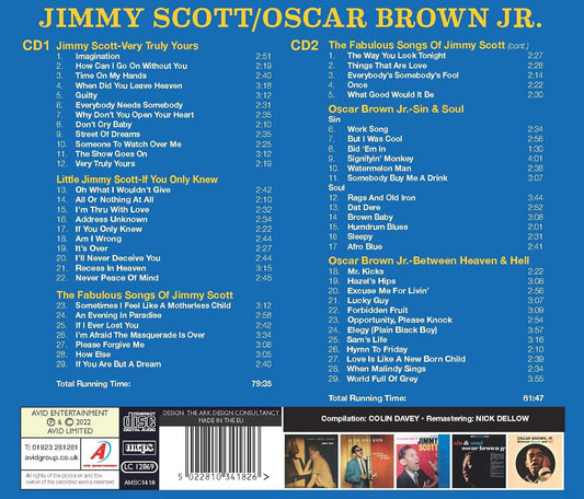 JIMMY SCOTT / OSCAR BROWN JR - Five Classic Albums (Very Truly Yours / If You Only Knew / The Fabulous Songs Of Jimmy Scott / Sin & Soul / Between Heaven & Hell)