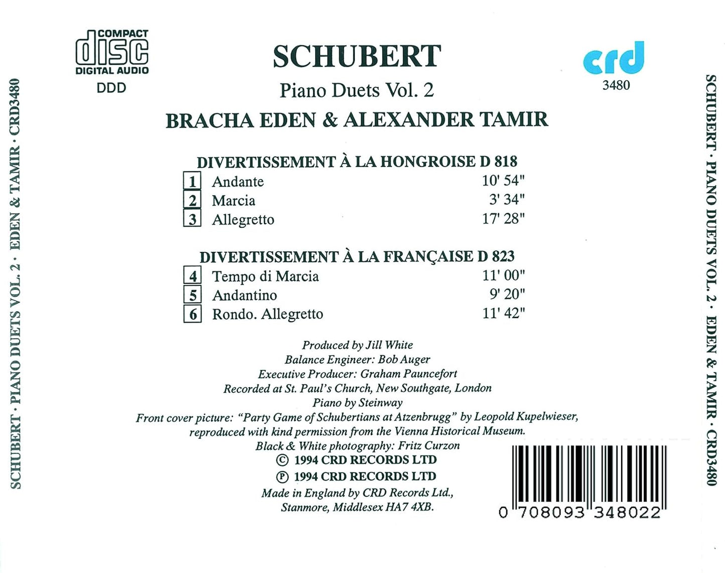 Schubert: Piano Duets, Vol. 2 - Bracha Eden & Alexander Tamir