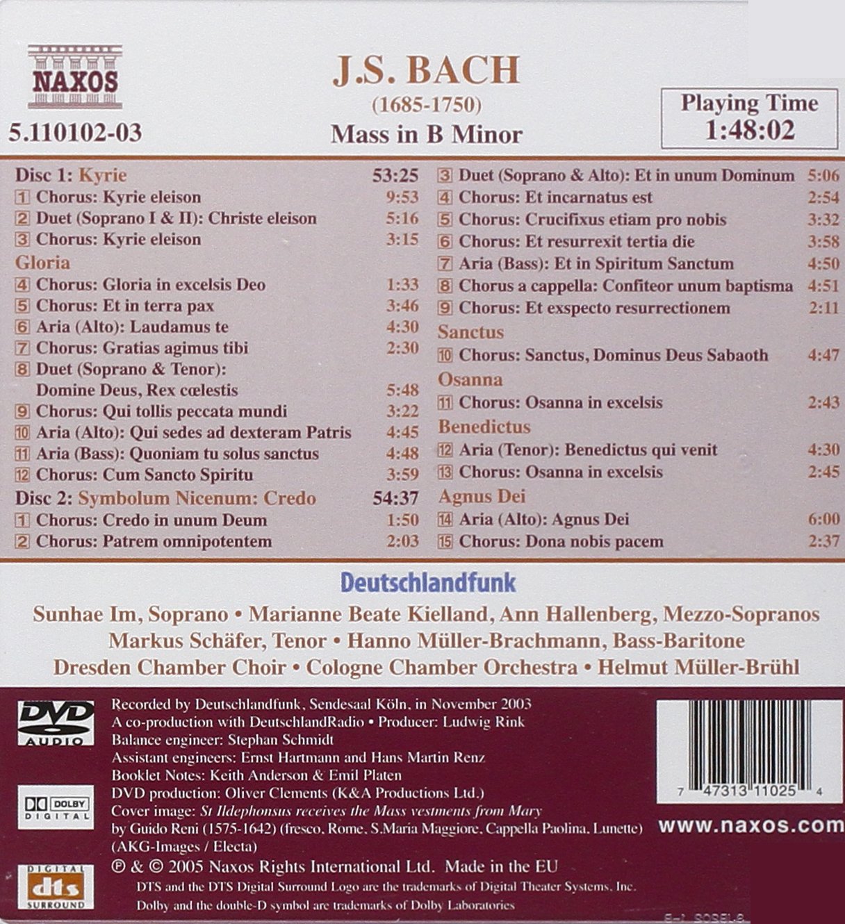 BACH: MASS IN B MINOR - (2 DVD-Audio Discs)