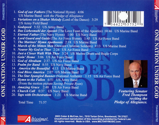 ONE NATION UNDER GOD - Instrumental Songs of Inspiration - US Military Bands
