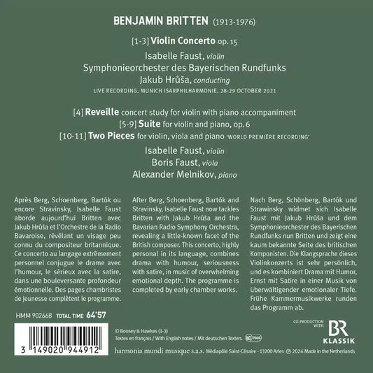 BRITTEN: Violin Concerto; Chamber Works - Isabelle Faust, Symphonieorchester des Bayerischen Rundfunks