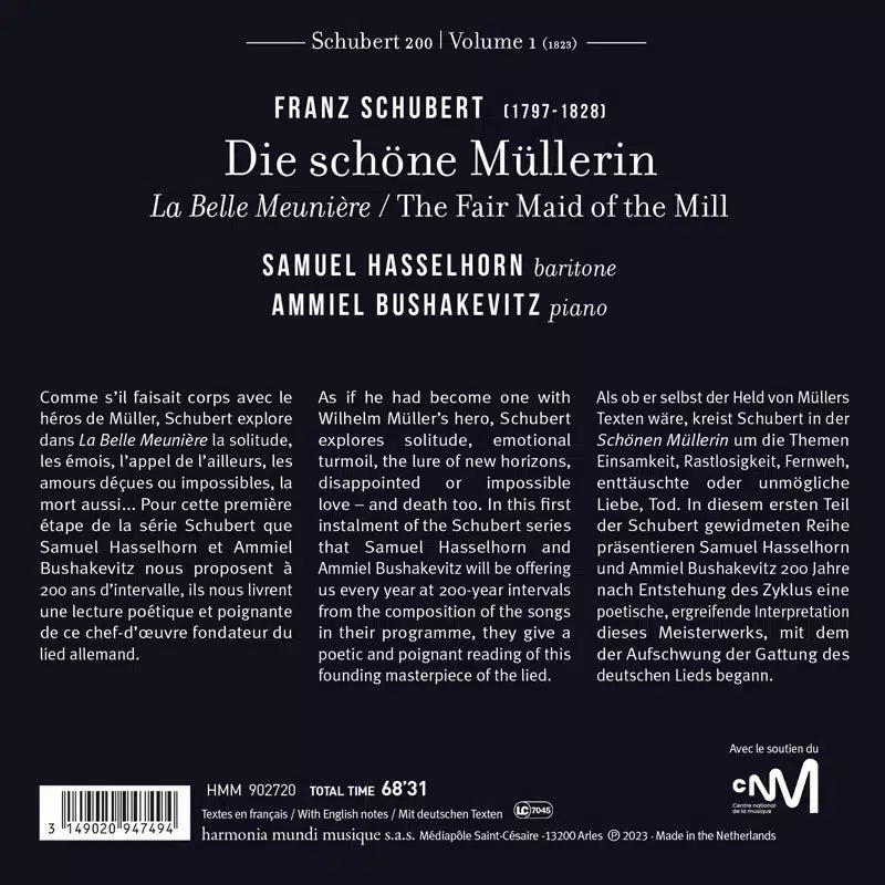 SCHUBERT: Die schöne Müllerin - Samuel Hasselhorn, Ammiel Bushakevitz