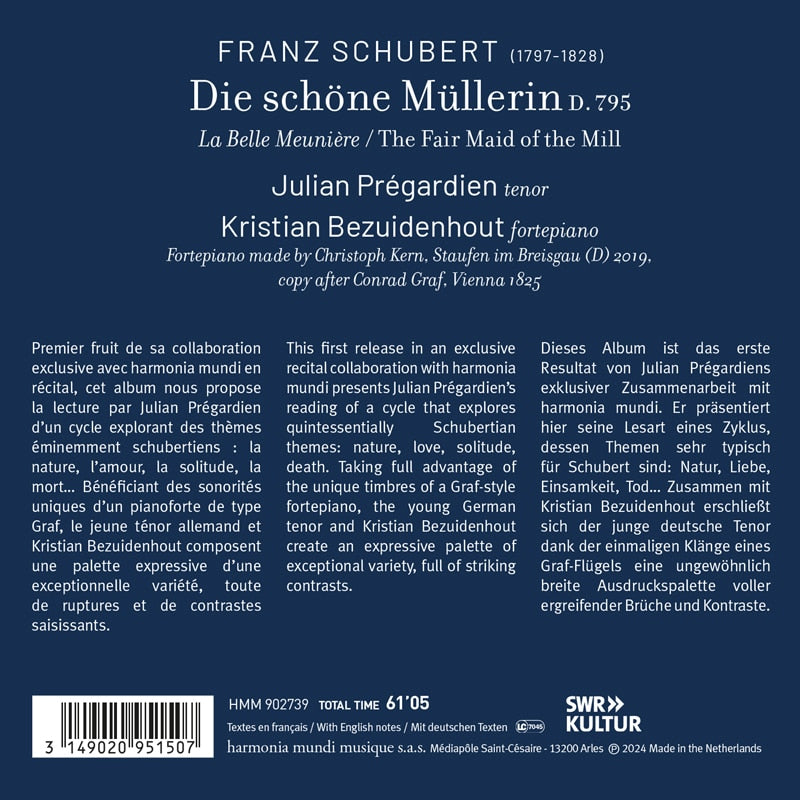 SCHUBERT: Die schöne Müllerin - Julian Prégardien, Kristian Bezuidenhout