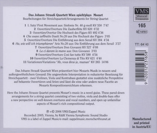 MOZART: Mozart Arranged for String Quartet - Johann Strauss Quartet Vienna