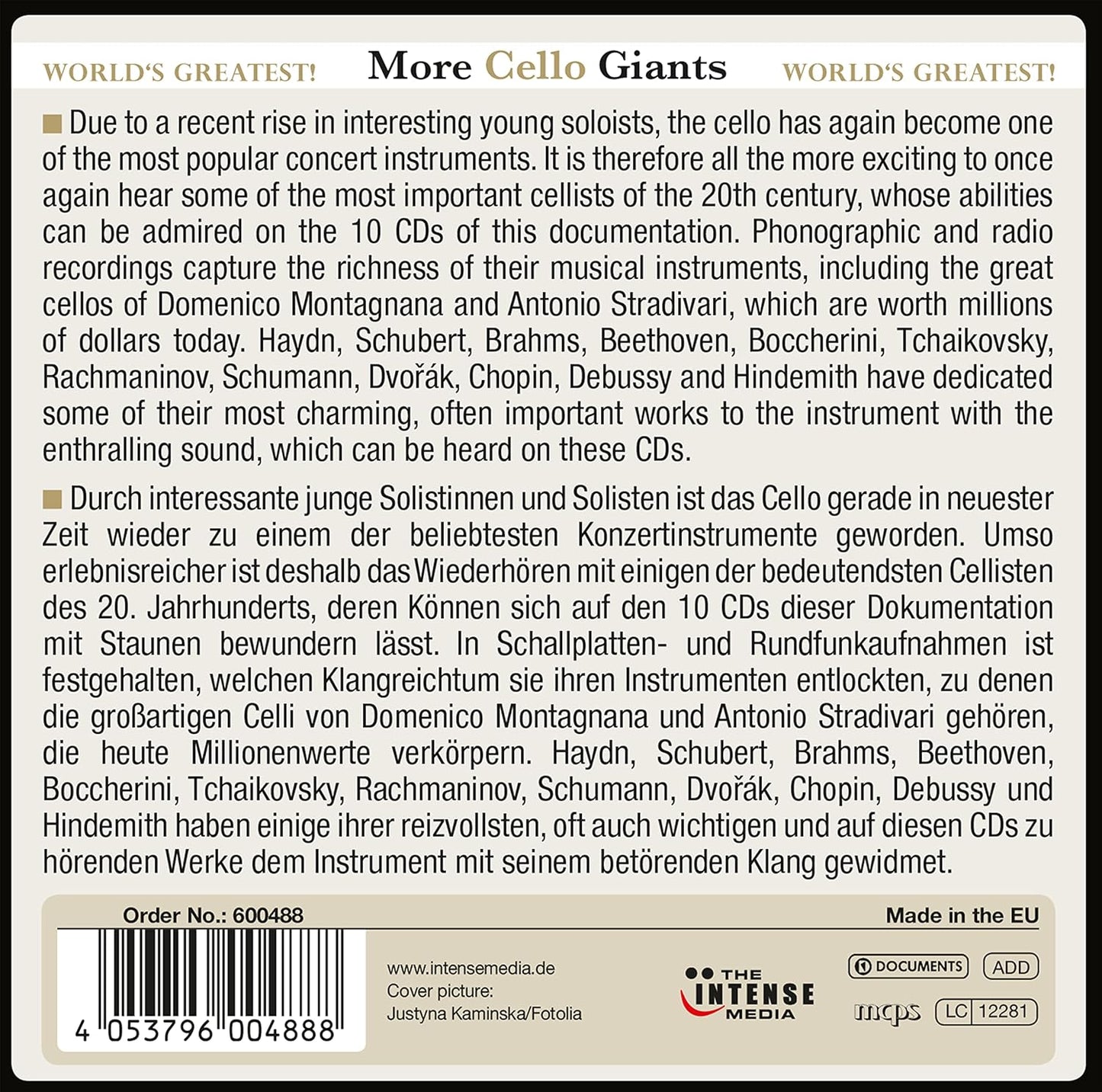 MORE CELLO GIANTS (10 CDS)