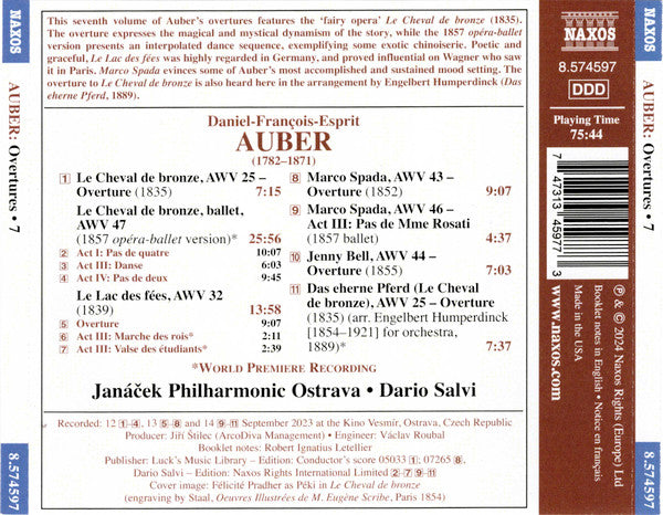 Auber: Overtures, Vol. 7 - Janáček Philharmonic Ostrava, Dario Salvi