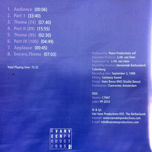 TEN HOLT: Canto Ostinato for Keyboards - VAN VEEN & CO