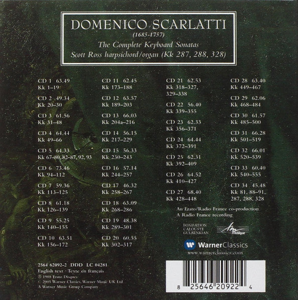 SCARLATTI: COMPLETE KEYBOARD SONATAS - SCOTT ROSS (34 CDS)