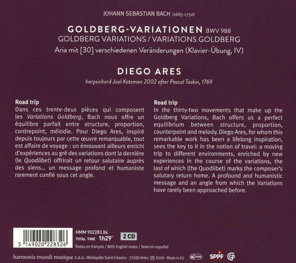 BACH: GOLDBERG VARIATIONS, BWV 988 - Diego Ares