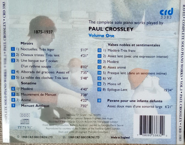 RAVEL: THE COMPLETE SOLO PIANO WORKS, VOLUME 1 - PAUL CROSSLEY