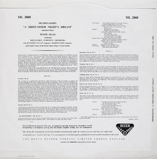 MENDELSSOHN: A Midsummer Night's Dream - Maag, London Symphony Orchestra (Vinyl LP)