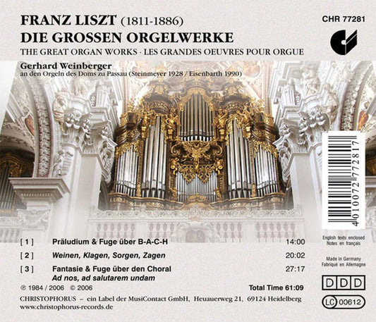 LISZT: The Great Organ Works - Gerhard Weinberger