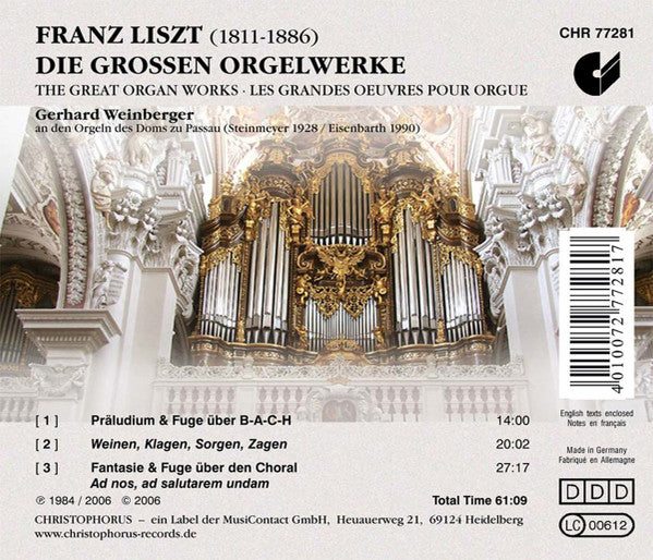 LISZT: The Great Organ Works - Gerhard Weinberger