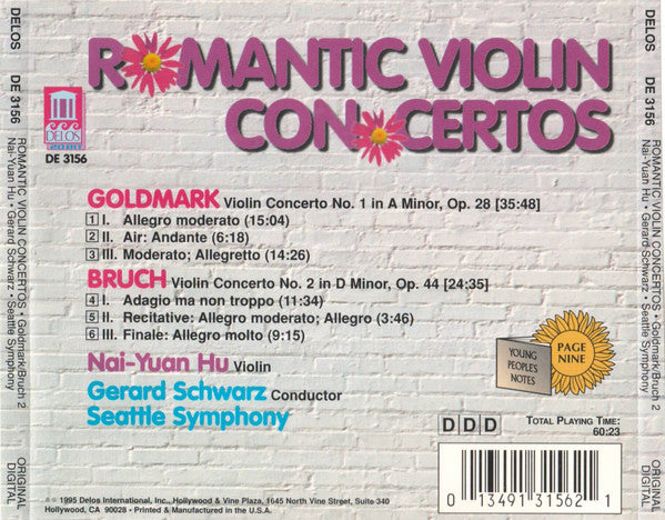 BRUCH & GOLDMARK: Violin Concertos - Nai-Yuan Hu, Seattle Symphony