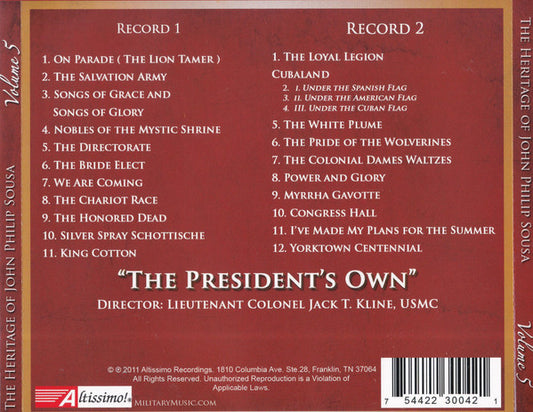 The Heritage of John Philip Sousa, Vol. 5 - US Marine Band (2 CDs)