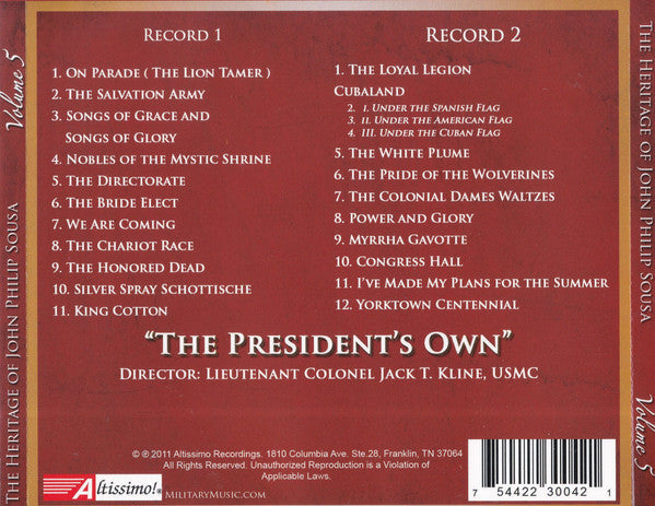 The Heritage of John Philip Sousa, Vol. 5 - US Marine Band (2 CDs)