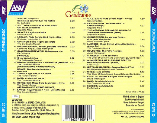 Codex Gaudeamus - Britain's Leading Early Music Label