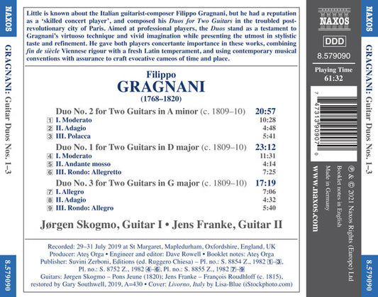 Gragnani: Masterful Guitar Duos - Duos Nos. 1-3 for 2 Guitar