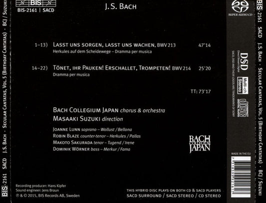 Bach: Secular Cantatas, Vol. 5: Birthday Cantatas - Bach Collegium Japan, Masaaki Suzuki