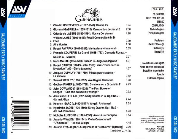 GAUDEAMUS Early Music Sampler