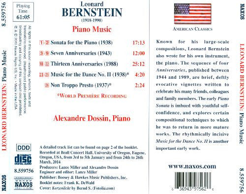 Bernstein: Piano Music - Alexander Dossin