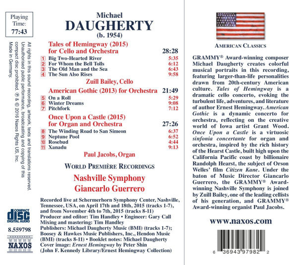 Daugherty: Tales of Hemingway, American Gothic & Once Upon a Castle - Nashville Symphony