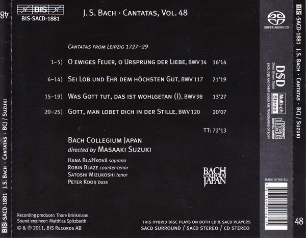 Bach, J.S.: Cantatas, Vol. 48 - Suzuki, Bach Collegium Japan (Hybrid SACD)