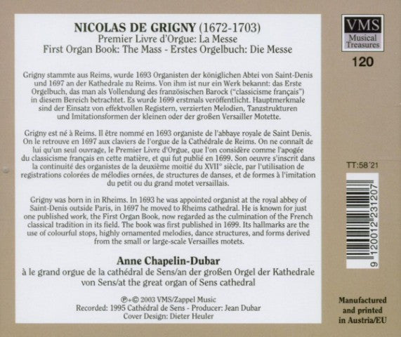 deGrigny: Premiere Organ Book "The Mass/Die Messe" - Anne Chapelin-Dubar (Great Organ of the Sens Cathedral)