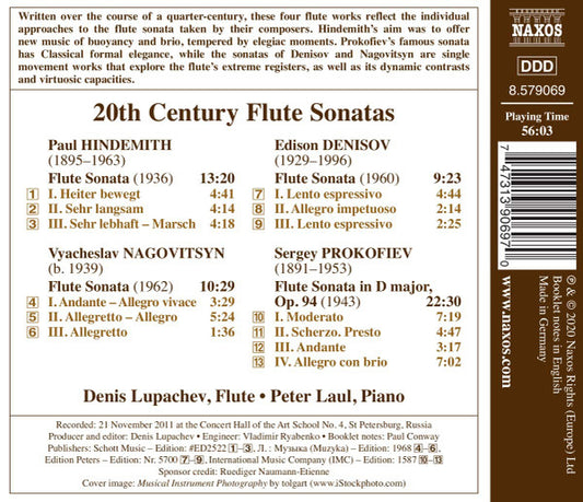 20th Century Flute Sonatas - Denis Lupachev, Peter Laul