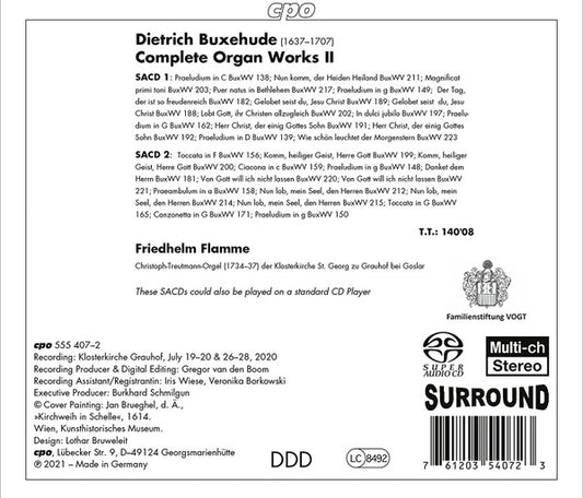 BUXTEHUDE: COMPLETE ORGAN WORKS, VOL. 2 - Friedhelm Flamme (2 SACDS)