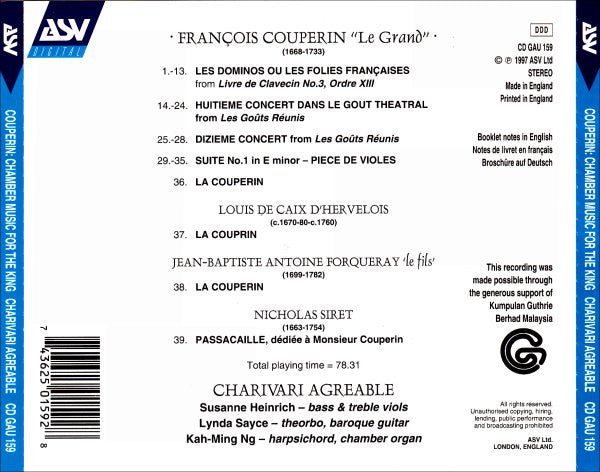 COUPERIN: Chamber Music for the King - Charivari Agréable