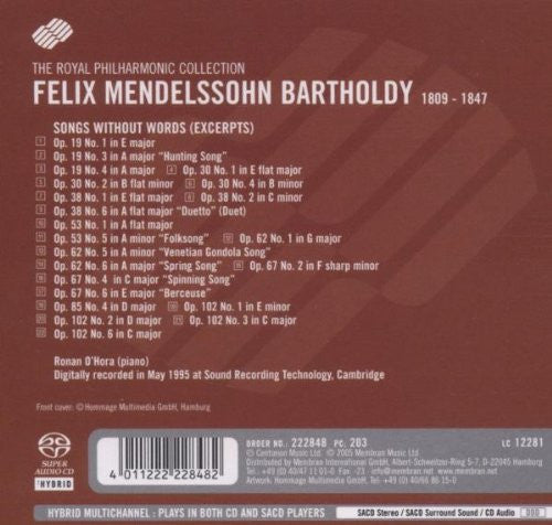 Mendelssohn: Songs Without Words - Ronan O'Hora (Hybrid SACD)