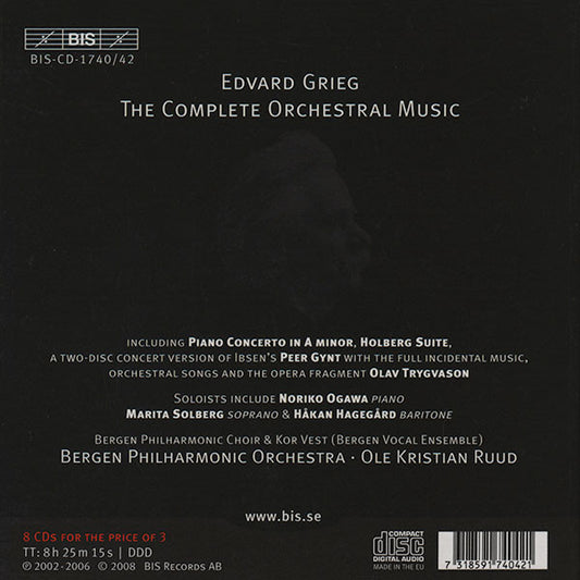 GRIEG: Orchestral Music (Complete) - Bergen Philharmonic (8 CDS)