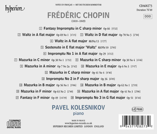 Chopin: Impromptus, Waltzes & Mazurkas - PAVEL KOLESNIKOV